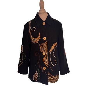 Alex Kim Vintage Jacket Museum Core Embroidered Boucle Boho Jacket 90s Mod Read!